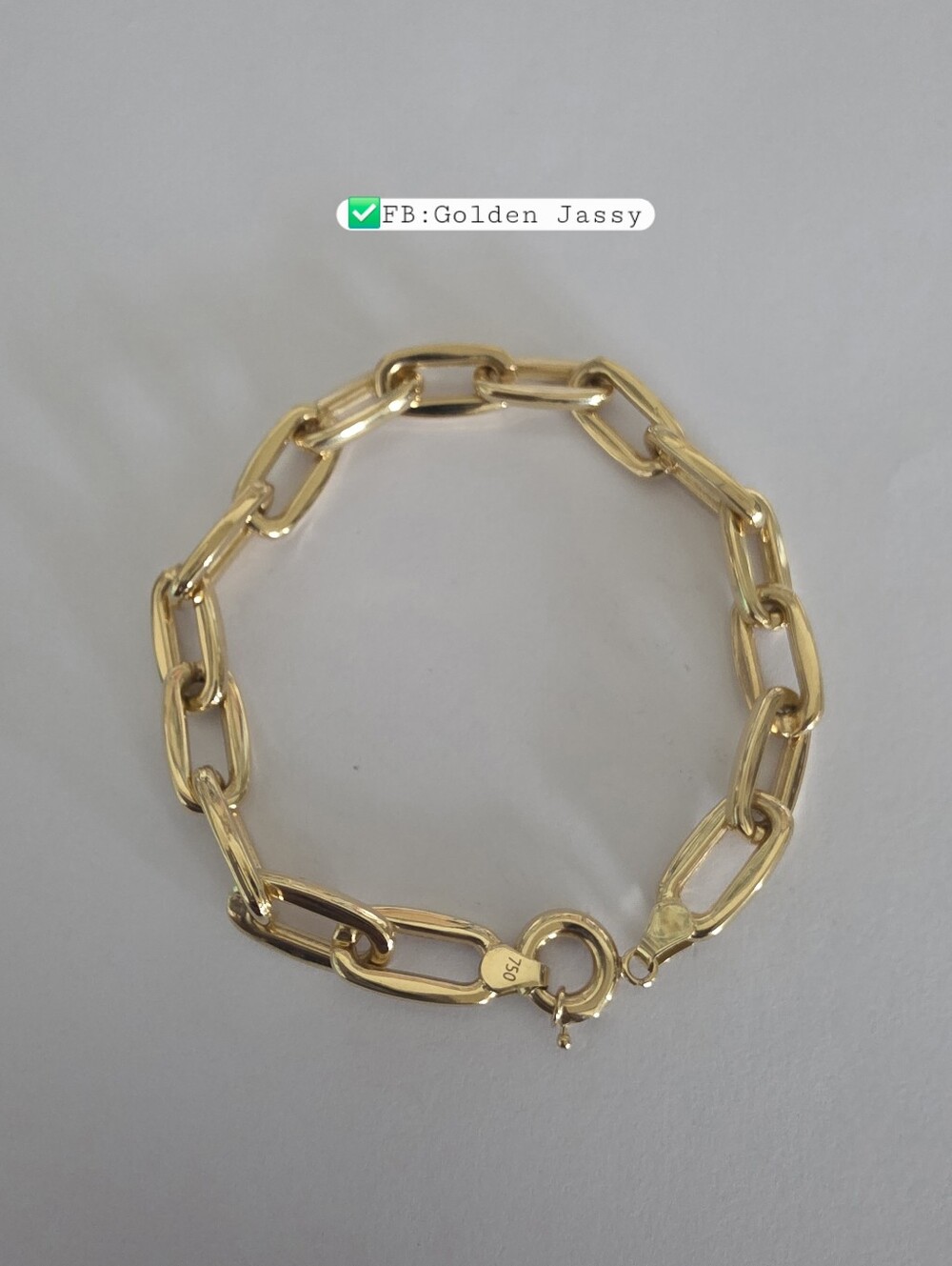 18K Real Gold Chunky PaperClip Bracelet